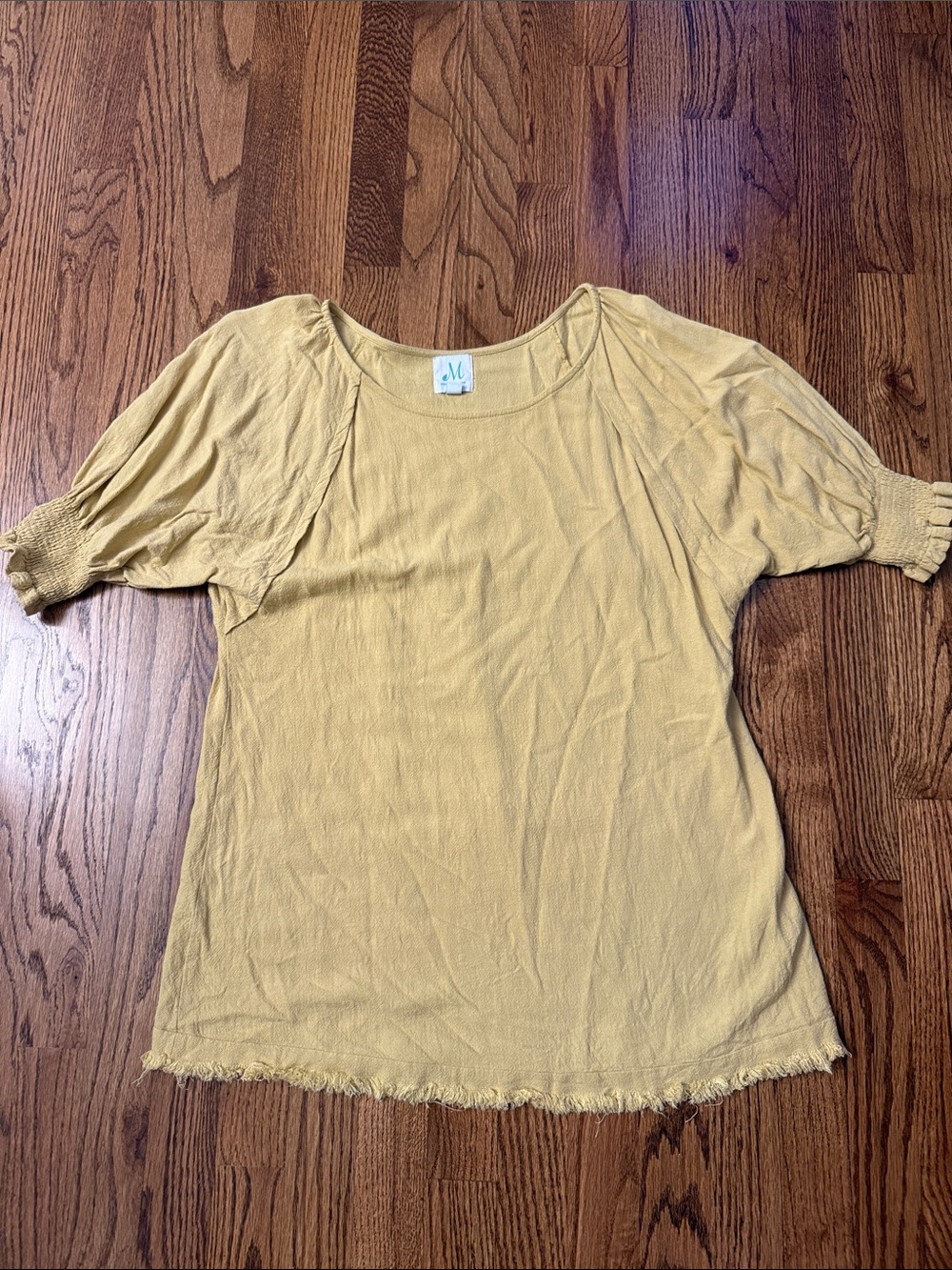 The Mint Julep Boutique Women's Mustard Short-Sleeve Top